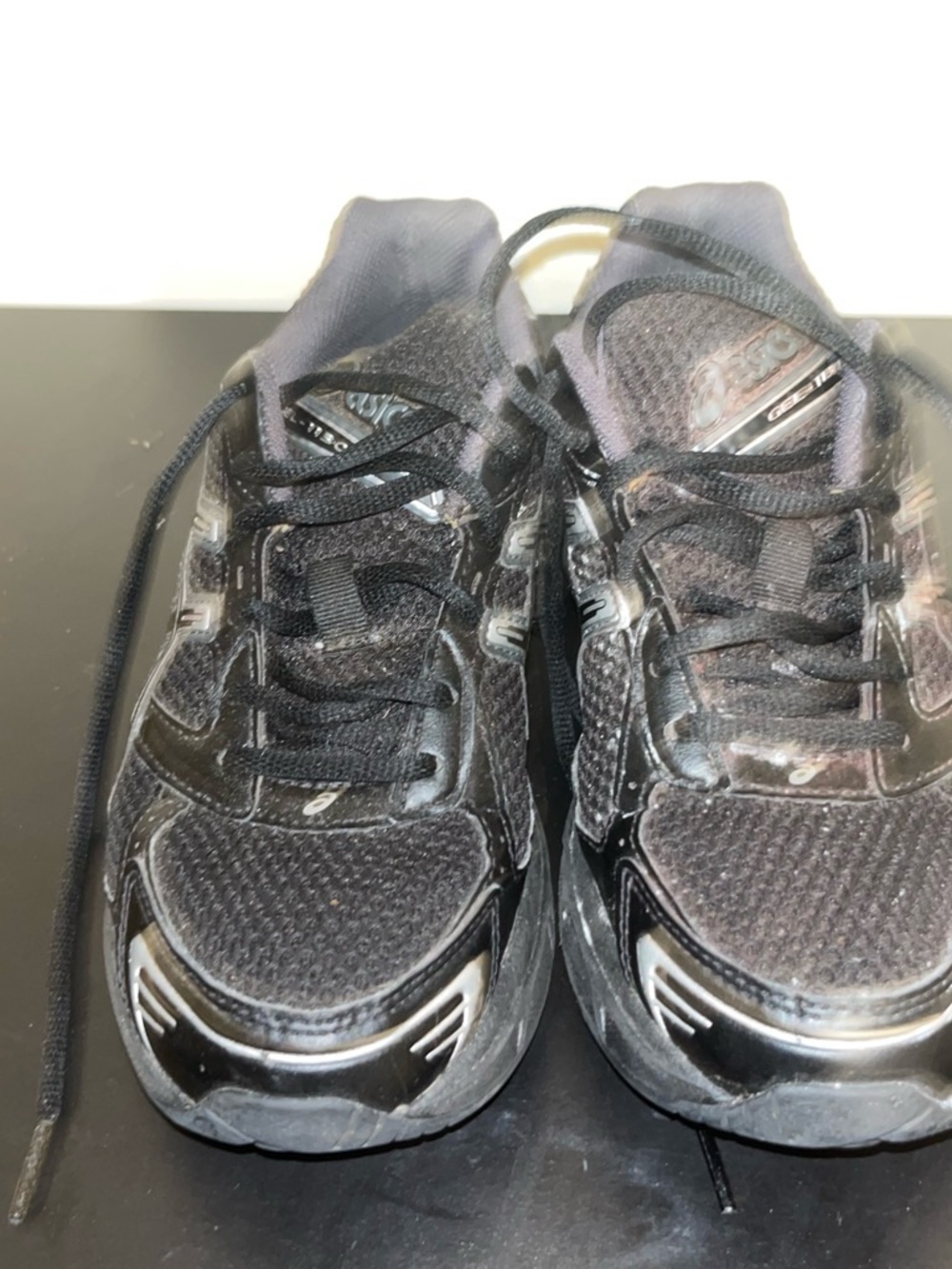 ASICS Kids Black Mesh Lace-Up Sneakers